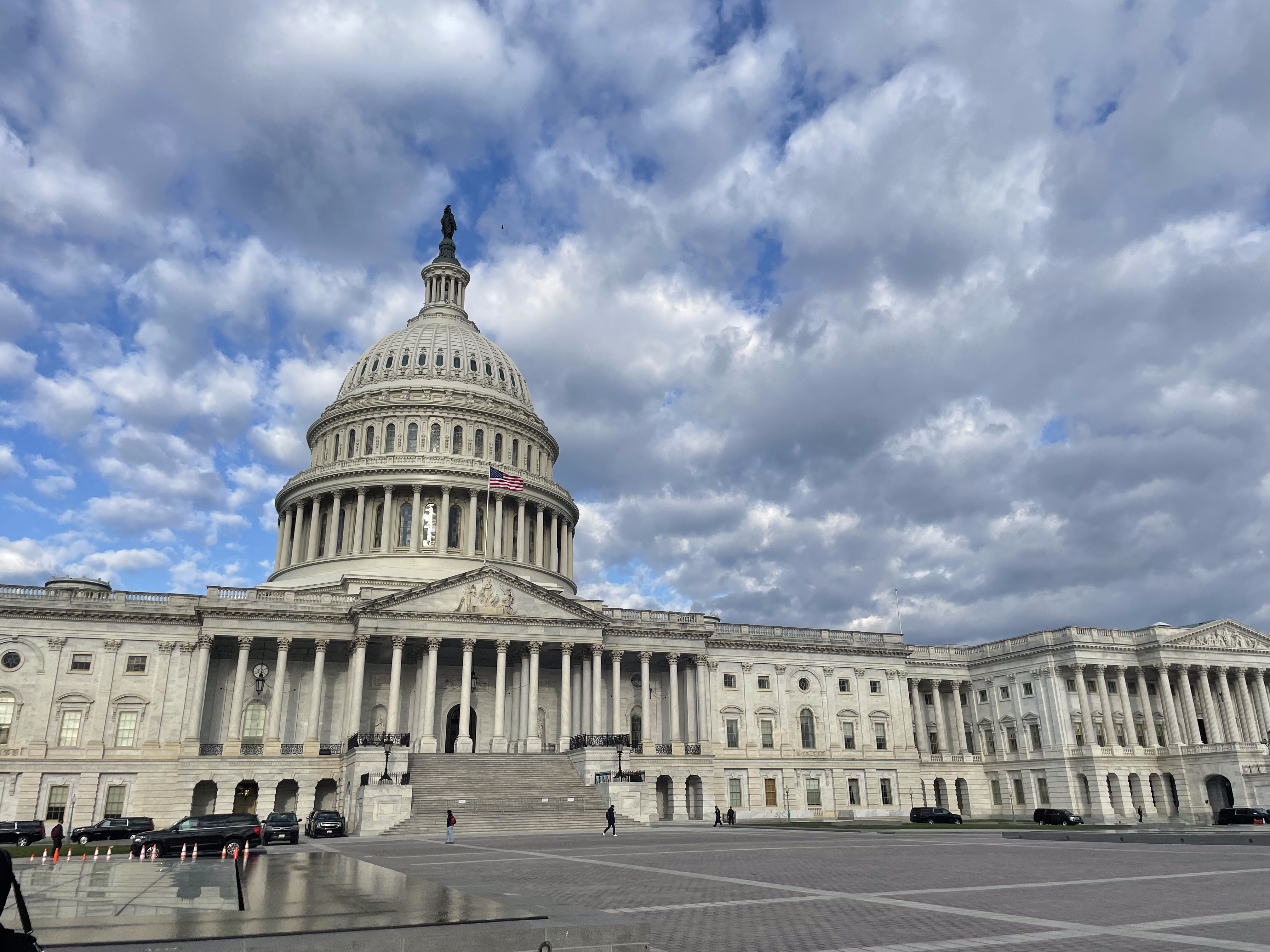 The front of the US Capitol.