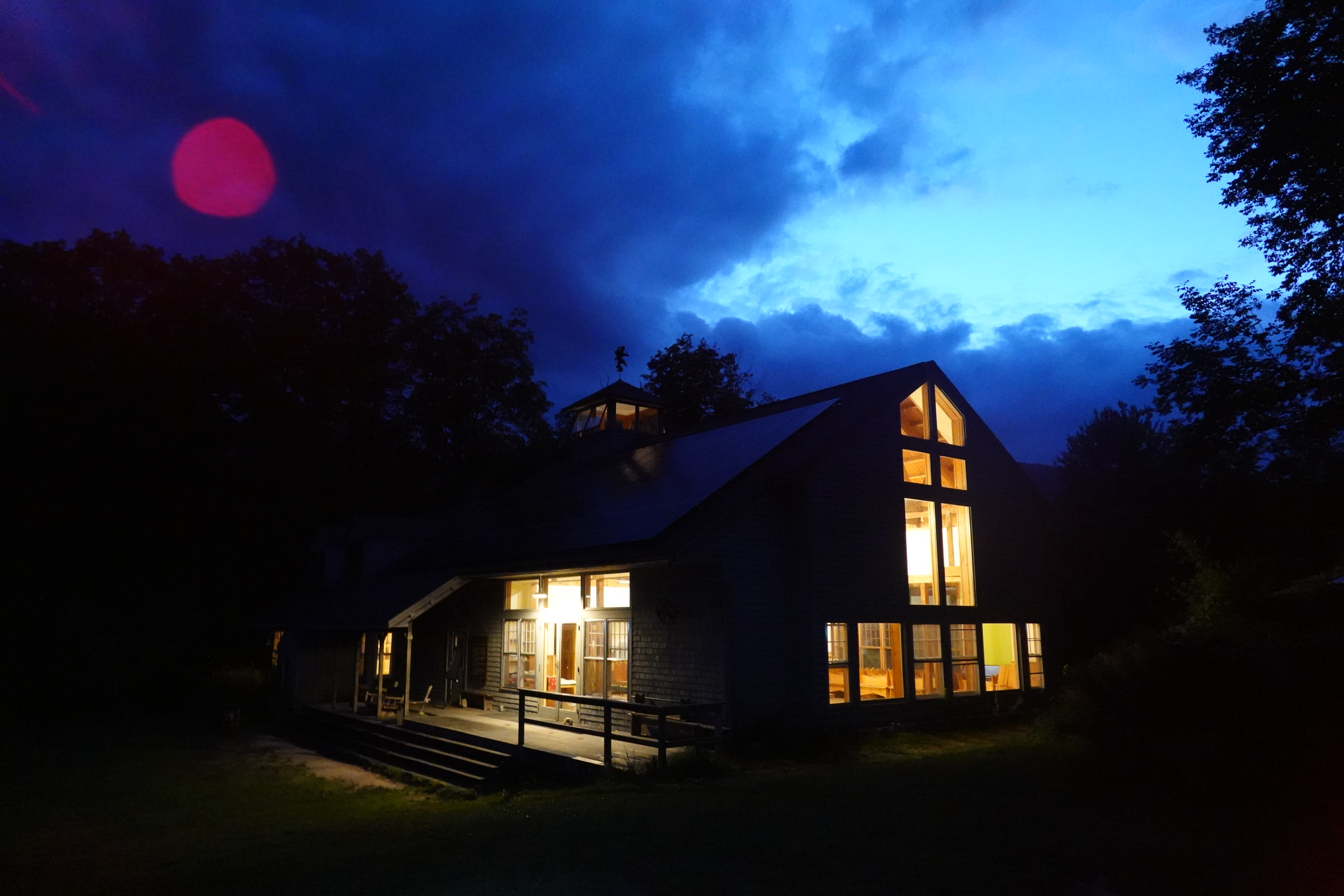 FOP building at night.