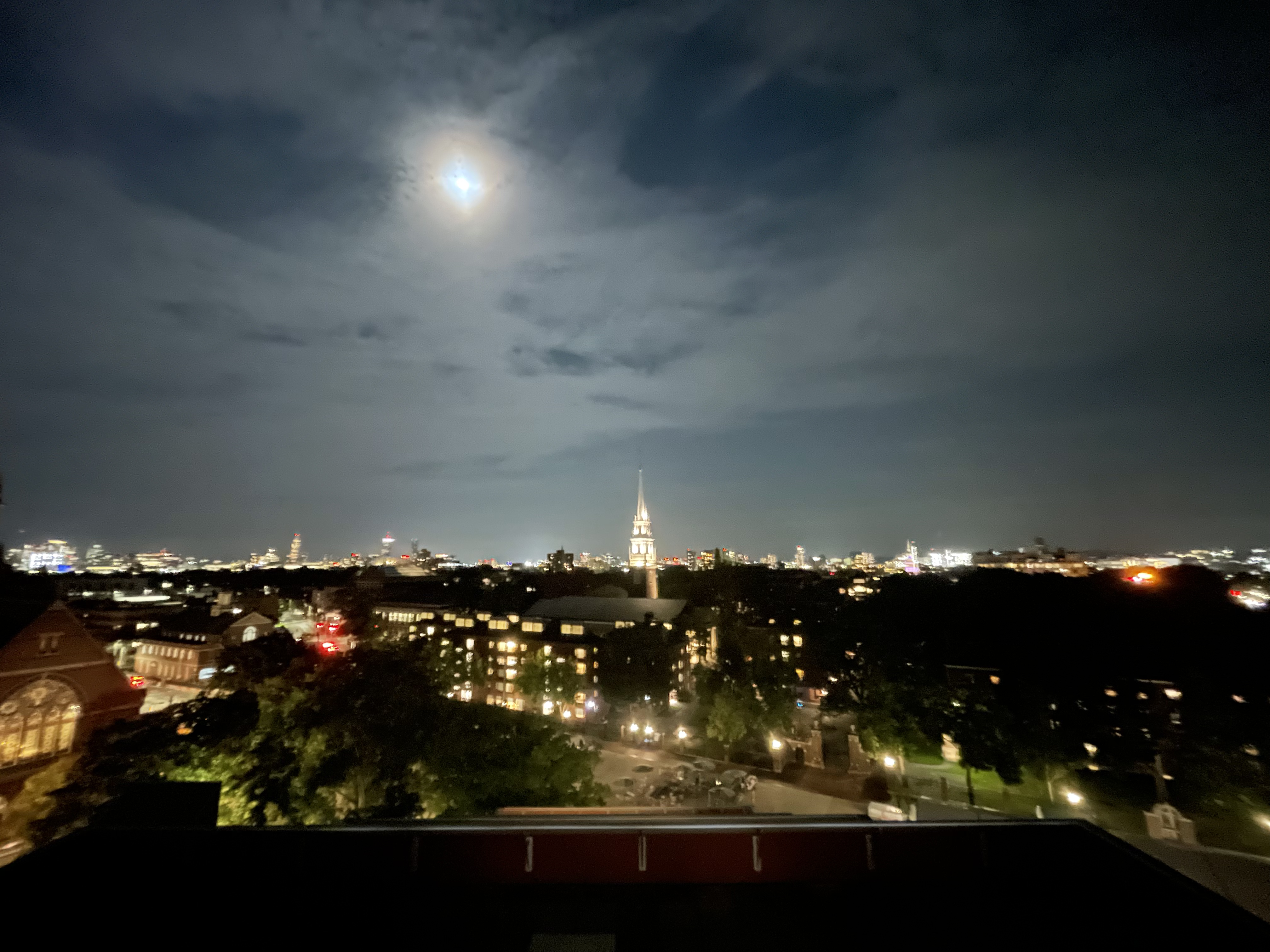 Harvard during the Harvest Moon.